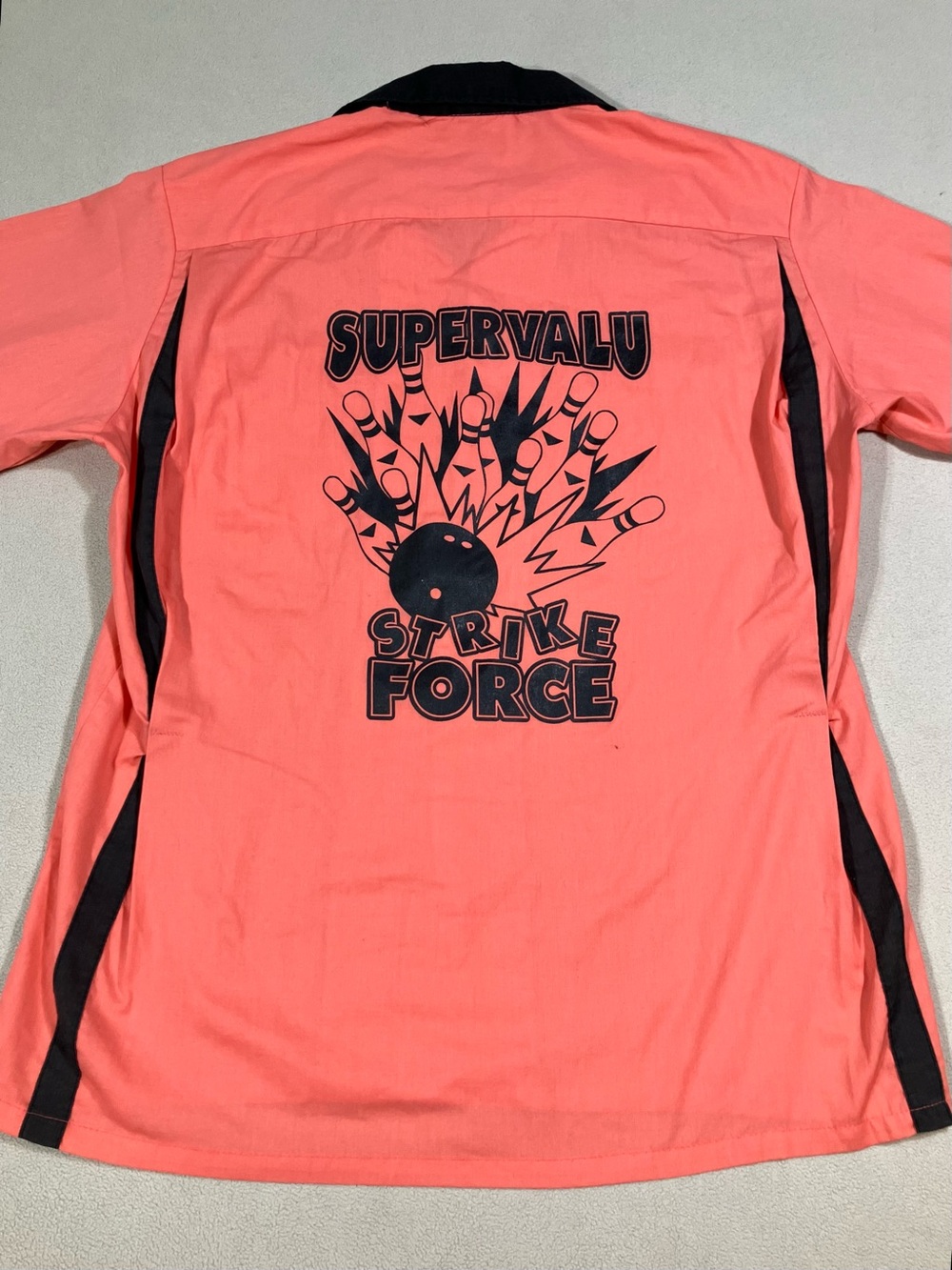 Vintage 80s 90s Hilton Bowling Shirt Supervalu Strike Force Pink L Mint Custom